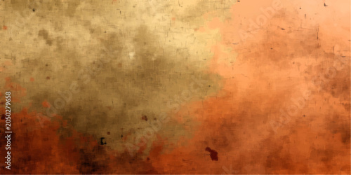 Foto An aged vintage paper canvas featuring an old orange and yellow watercolor grung