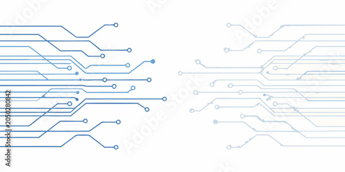 Foto Circuit board lines a minimalist vector illustration on a white background