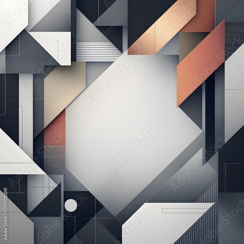 Architectural-inspired geometric background with copy space