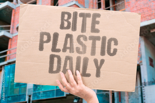 Фотография "Bite plastic daily" Consuming microplastics with each meal