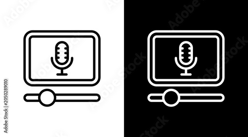 Podcast Player  White Icon Set Design