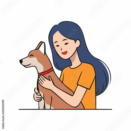 Woman Hugging Her Dog