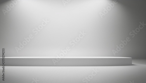 blank white gradient background with product display white backdrop or empty studio with room floor 3d rendering