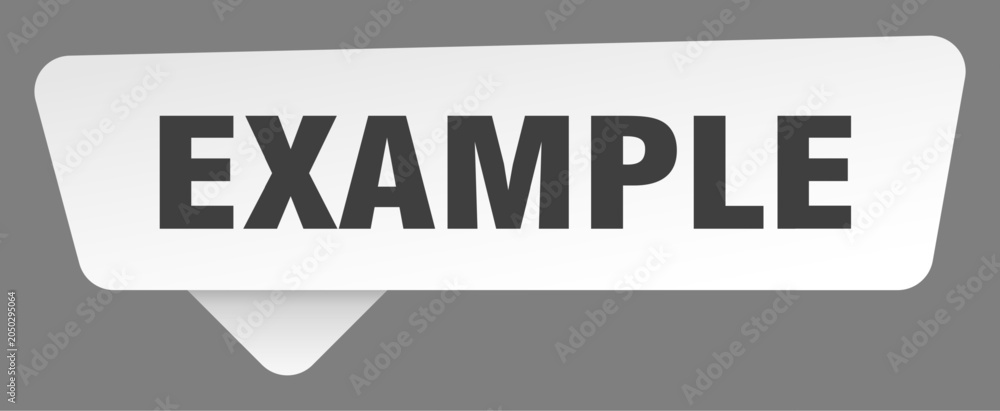 Obraz na plátně example sign. example white sticker isolated on gray background