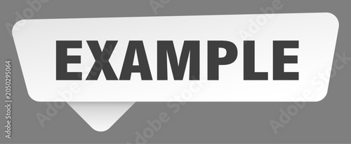 Obraz na plátně example sign. example white sticker isolated on gray background