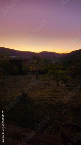 A beautiful sunset over the mountains of Minas Gerais.