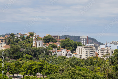 Panoramic view of Guanabara Bay and Sugarloaf Mountain from Flamengo Park in Rio de Janeiro