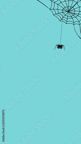 Spooky Cyan Halloween Background for Social Media Stories and Posters