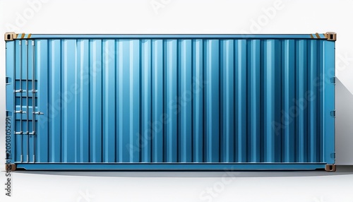 light blue shipping container cut out white background