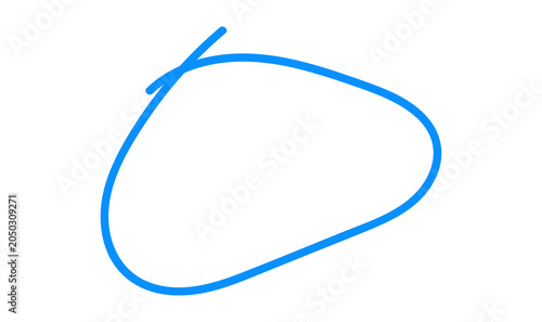 Tableau sur toile Blue scribble circle, hand drawn blue circle, rough blue circle doodle isolated