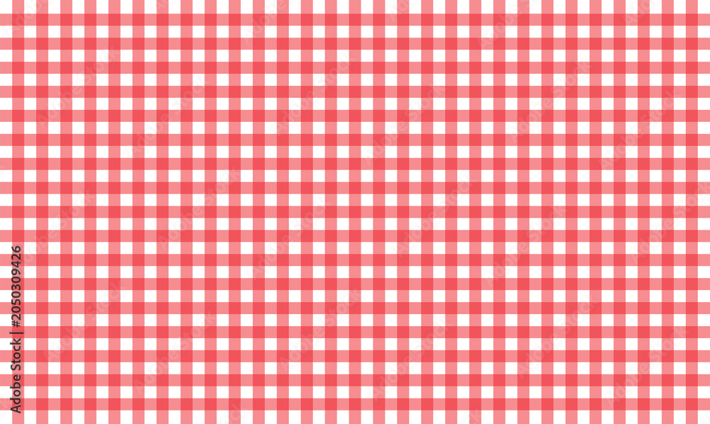 Naklejka premium red and white gingham fabric texture, Gingham pattern isolated on transparent background