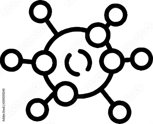 Network connection hub with circular nodes