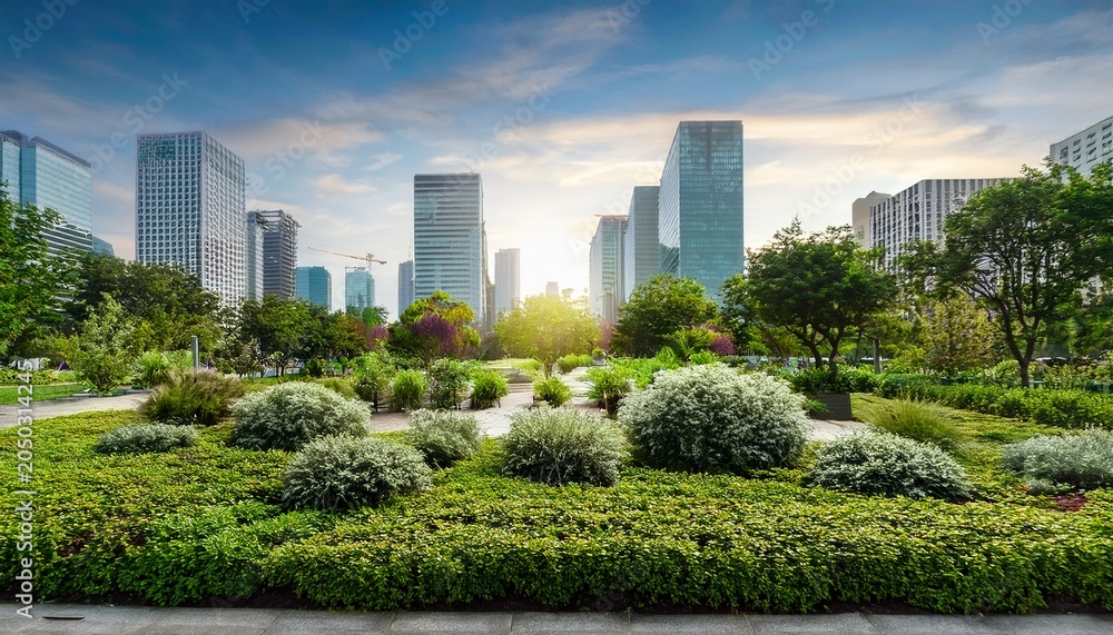 Fototapeta premium garden in the city generated ai