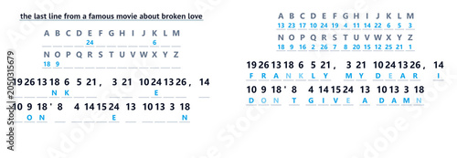 Foto Mystery word puzzle, read the phrase using the hidden letters
