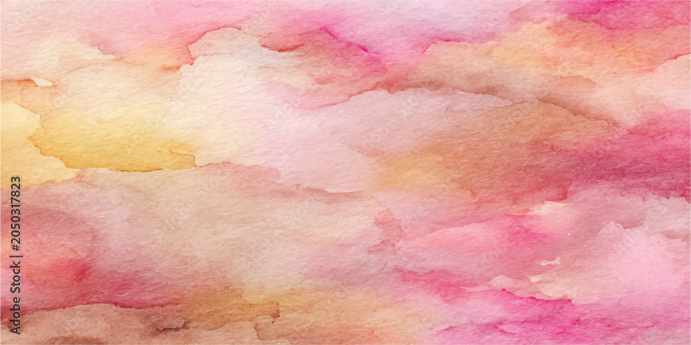 Fototapeta premium Abstract watercolor splashes in delicate shades of pink and gold create a soft, ethereal backdrop, evoking a sense of calm and gentle beauty.