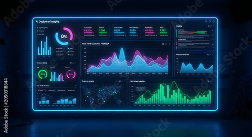 Obraz na płótnie Modern data dashboard showing analytics metrics