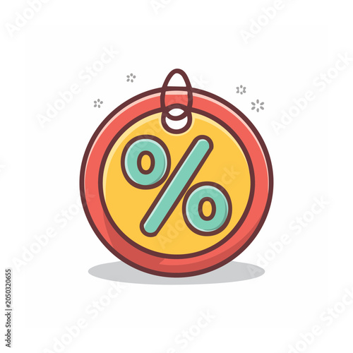 Percentage sign on a sale tag icon