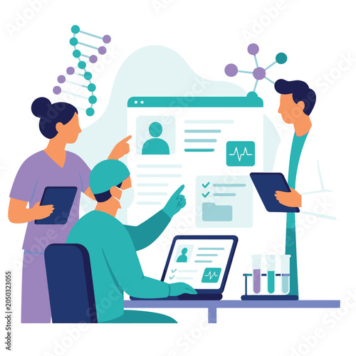 Team Collaboration with Digital Data Dashboard.