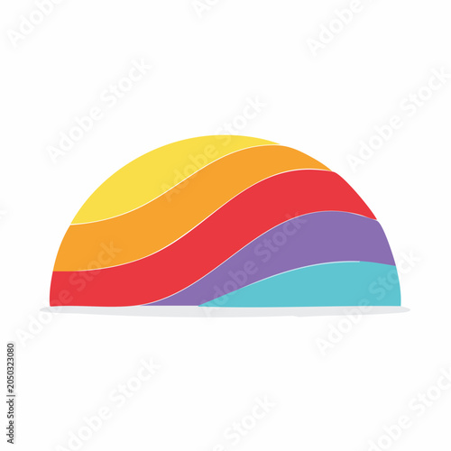 Stylized Rainbow Arc with Vibrant Colors