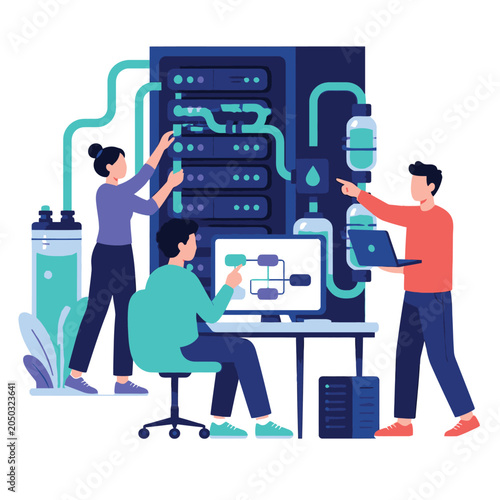 Cybersecurity concept with lock symbols and computer interface.