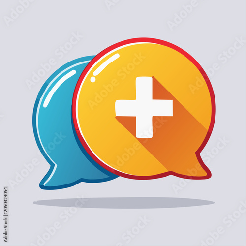 Speech Bubbles with Plus Sign Icon