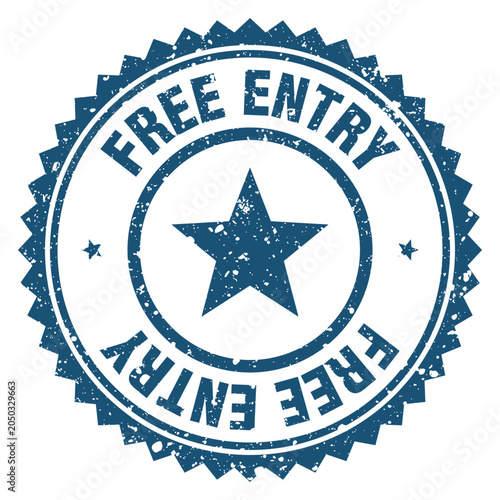 Bild auf Leinwand free entry blue grunge round stamp. free entry stamp