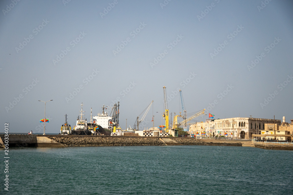 Fototapeta premium Ship in the port of Massawa, Eritrea