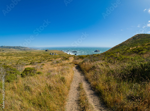 Φωτογραφία Trail leading through coastal hills toward the Ocean on the Sonoma Coast