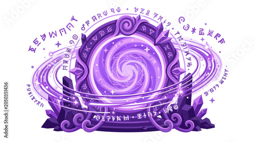 Schilderij op canvas Purple Swirl Decorative Art Design Element.
