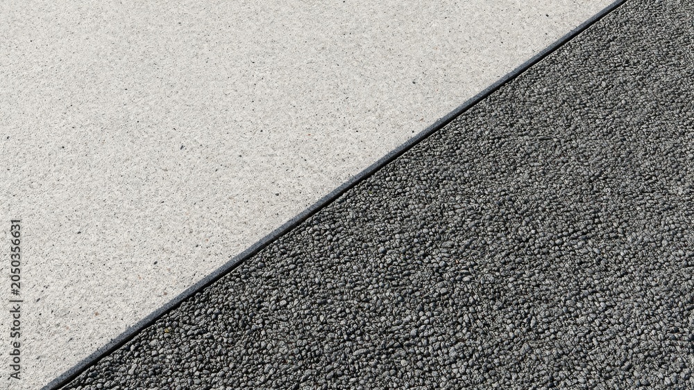 Fototapeta premium Concrete and Gravel Texture Diagonal Split