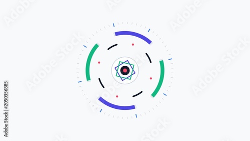 Minimalist Abstract Motion Graphics Loading Animation with Colorful Geometric Shapes.