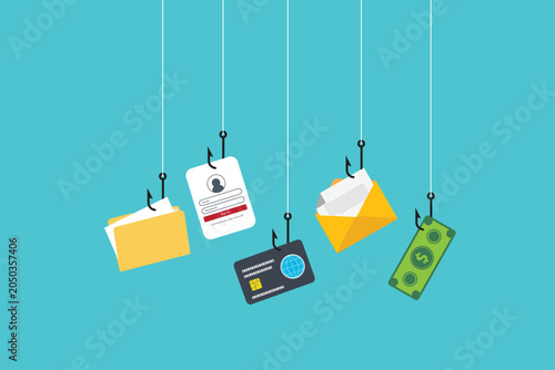 Cyber crime, phishing, stealing personal data. Cyber fraud and online scam