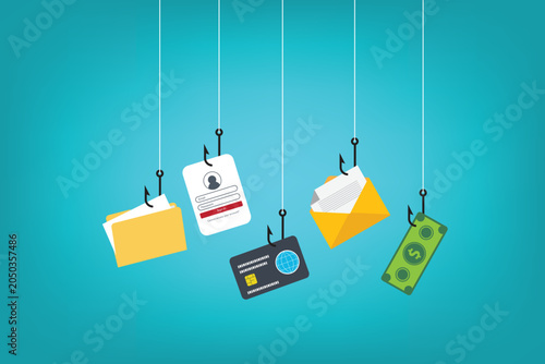 Cyber crime, phishing, stealing personal data. Cyber fraud and online scam