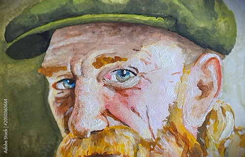 Foto Fragmento de pintura en acuarela y témpera