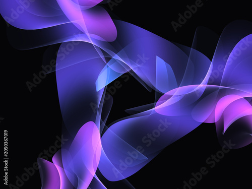 Abstract fractal shape background with glowing lines