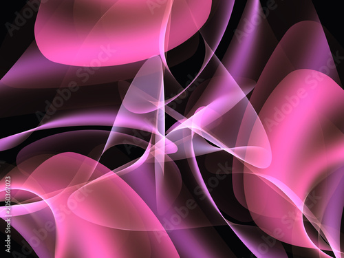 Abstract fractal shape background with glowing lines