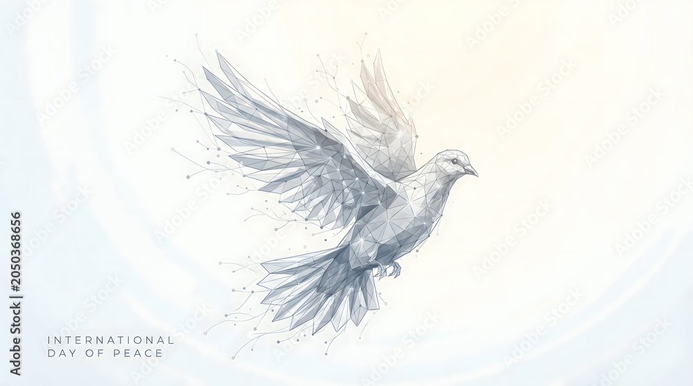 Fototapeta premium flying white dove on international day of peace