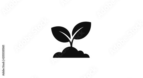 Sprout growing from a mound of earth signifies nature, sustainability, and environmental growth concepts.