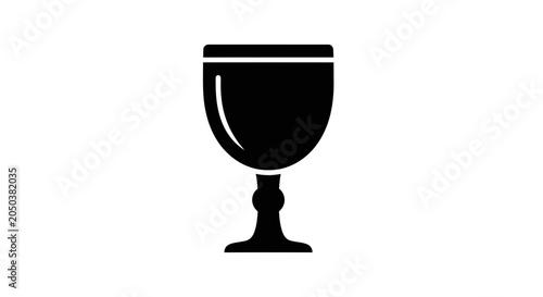 Chalice icon depicted as a solid black silhouette represents historical drinking vessels and rituals.