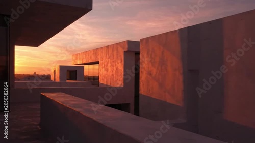 Minimalist Roof Geometry with Dynamic Shadow Lines