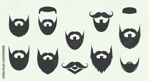 Collection of various beard and mustache styles.