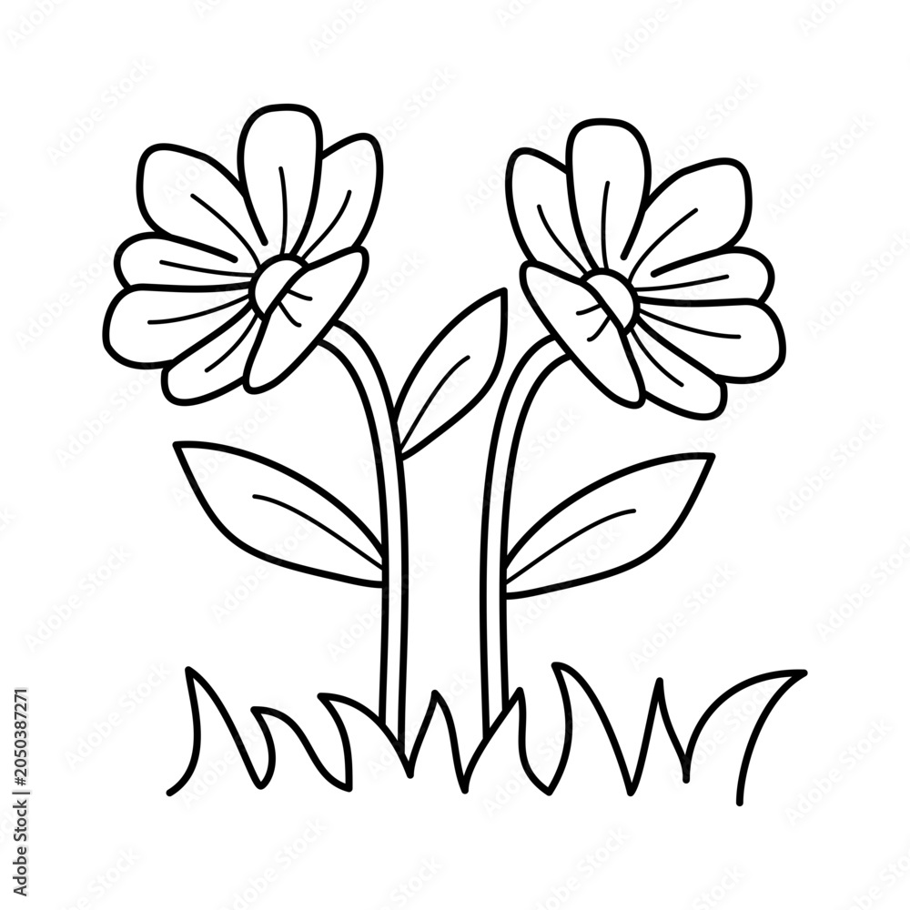 Fototapeta premium Garden Flower Icon Vector