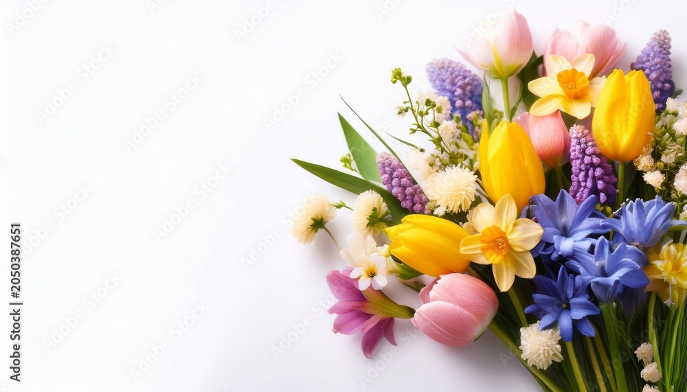 Fototapeta premium Spring Bouquet On White