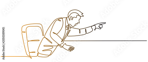 continuous line of business people in a meeting discussing with angry expressions - editable black and gold line art drawing