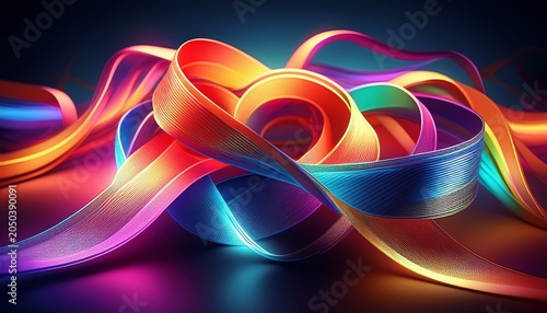 Colorful Ribbon In Neon Colors