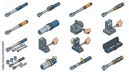 Konstfotografi Collection of Torque Wrenches and Related Tools.