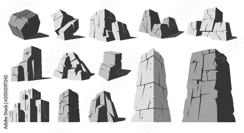 Stone Blocks, Rocks, and Ancient Ruins Collection