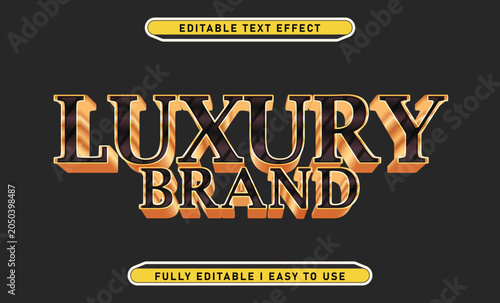 luxury brand 3D Typography Effect for Premium Branding and Elegant Design Projects - Customizable Vector Template for Stylish Text