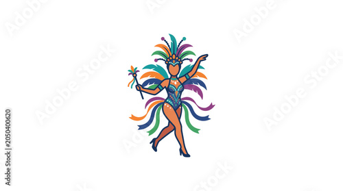 Konstfotografi Colorful Carnival Dancer in Festive Costume