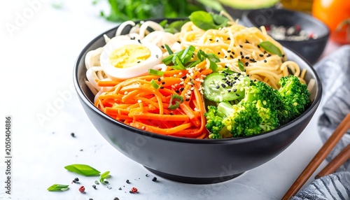 Fresh vegetable soup in white bowl close up.